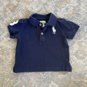 Ralph Lauren Navy Blue Polo with White Pony Logo